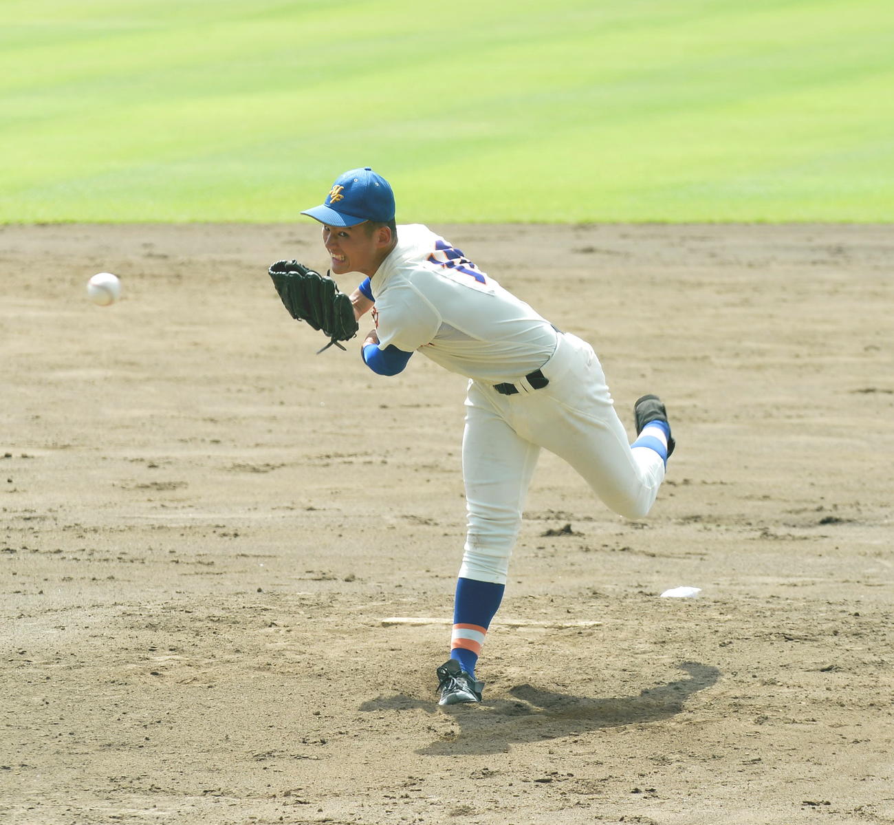 盛岡農対盛岡大付　2番手で登板した盛岡大付・井口（撮影・佐藤究）　