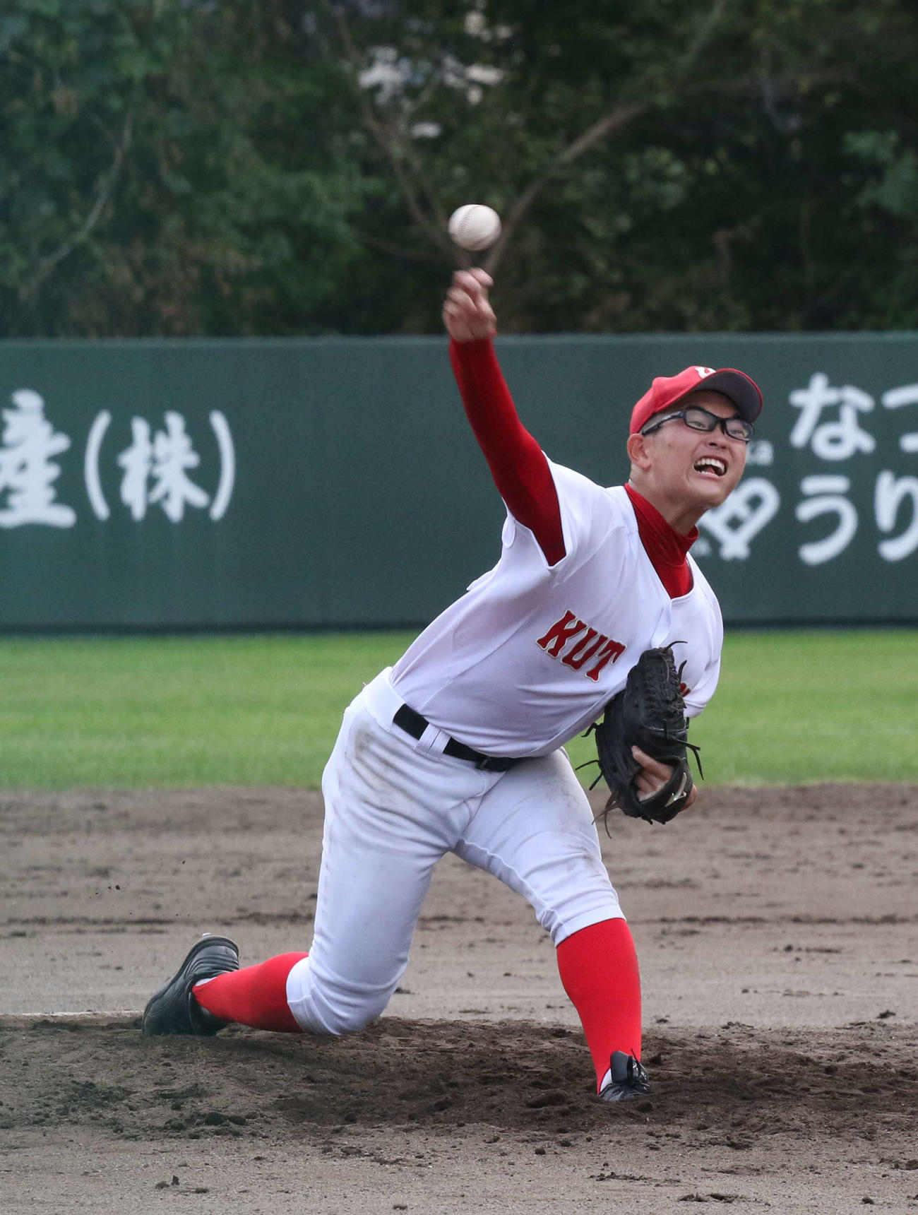 小樽水産対倶知安　9安打12奪三振1失点で完投勝利を挙げた倶知安の牟田（撮影・浅水友輝）