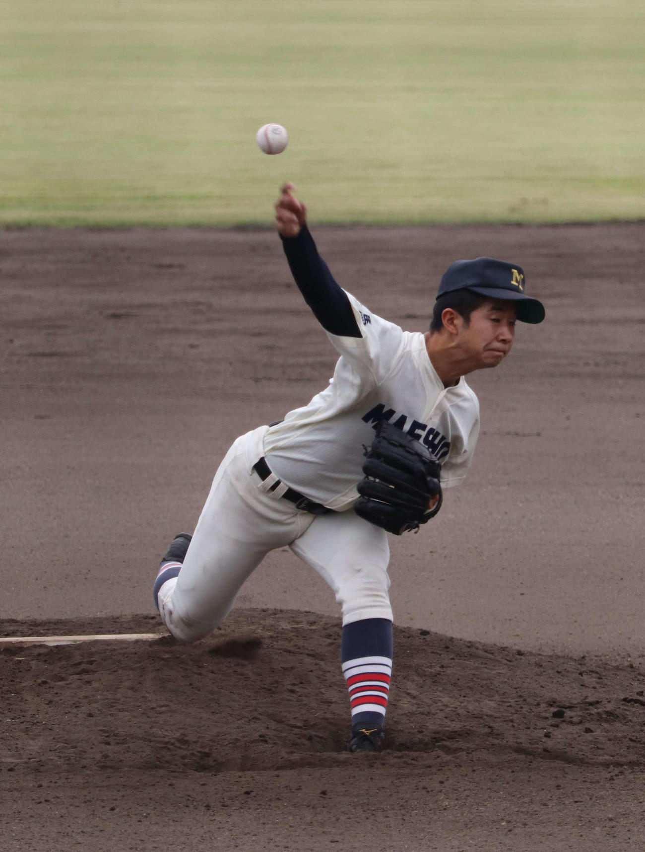 桐生第一対前橋商　9回を完投し、2失点と好投を見せた前橋商・茂田（撮影・小早川宗一郎）