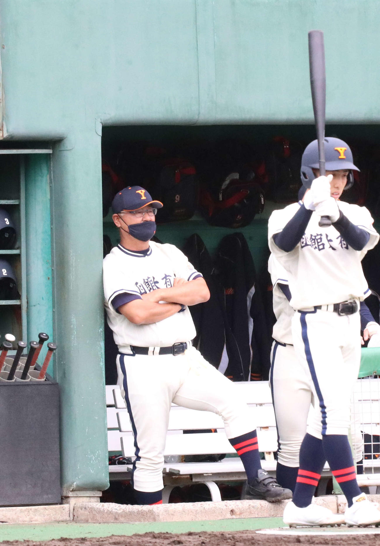 遠軽対函館大有斗　全道大会初采配で初勝利を挙げた函館大有斗・古溝監督（撮影・浅水友輝）