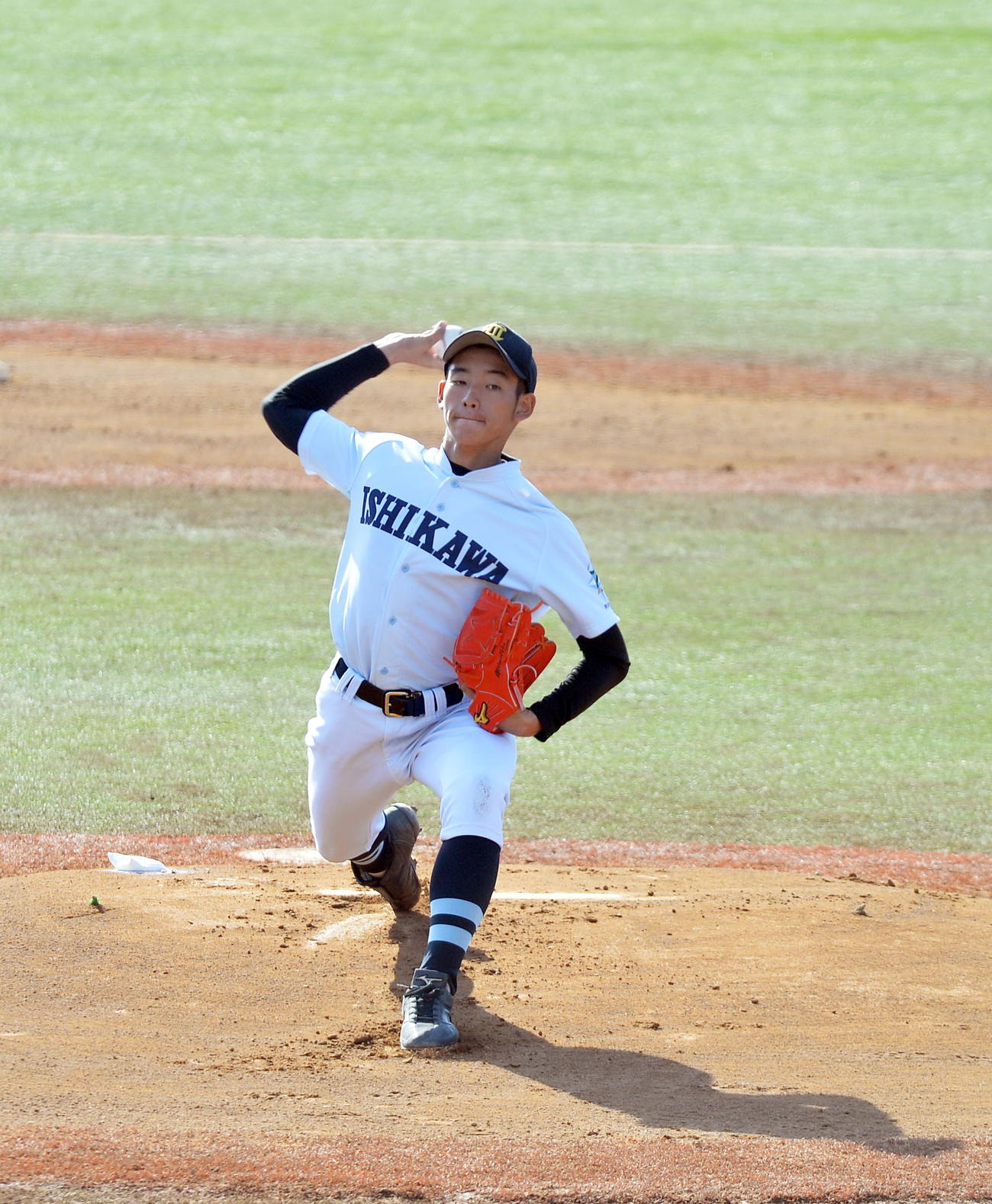 柴田対学法石川　先発した学法石川・高橋（撮影・佐藤究）　