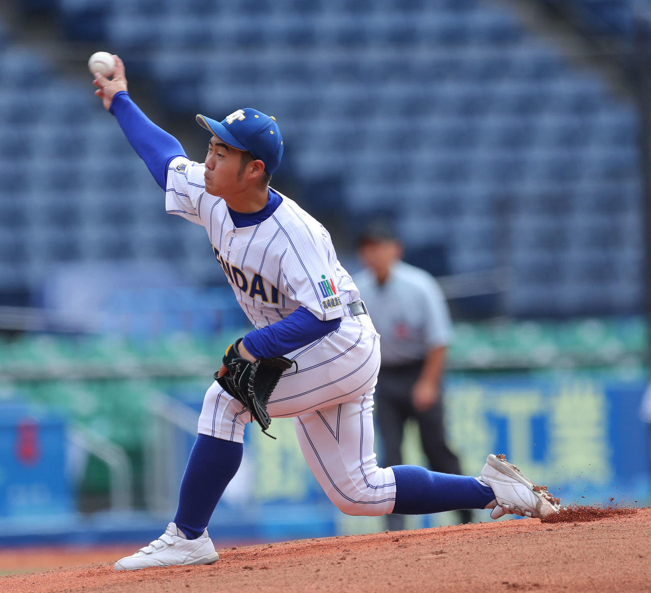 日本航空対高崎健康福祉大高崎　高崎健康福祉大高崎先発の野中（撮影・河田真司）