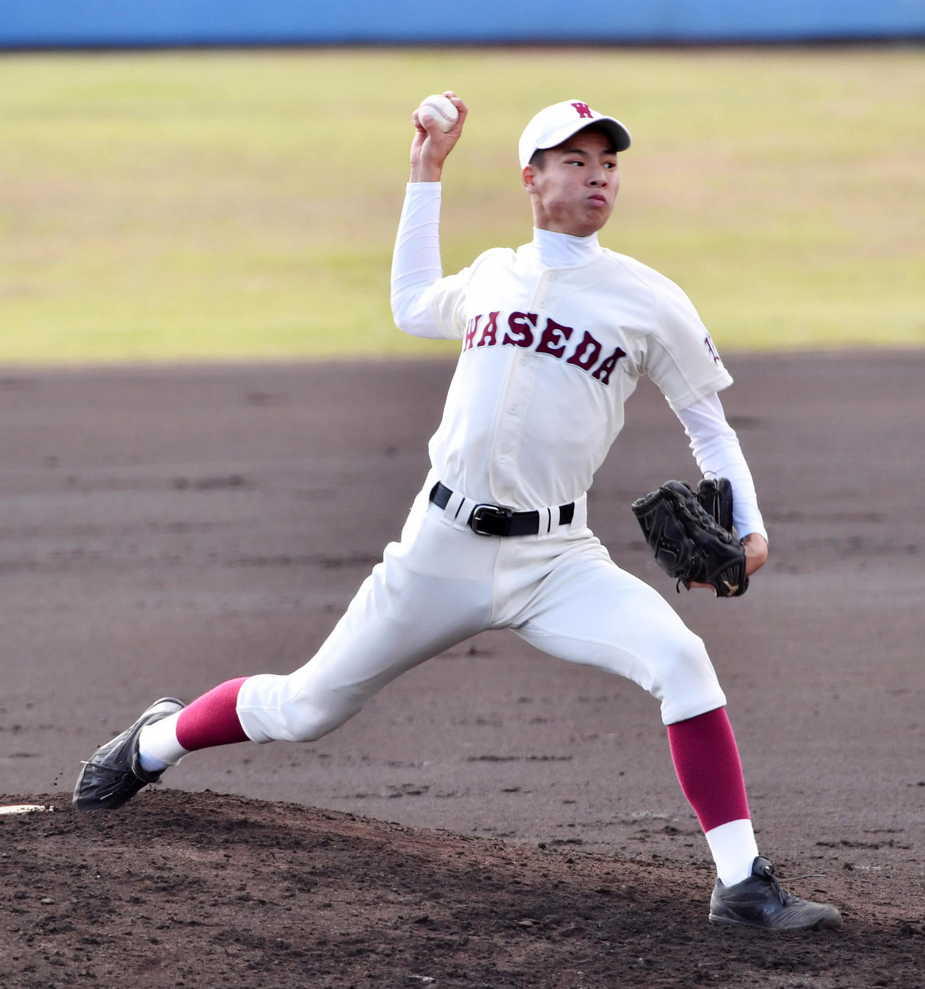 郁文館対早実　完投勝利の早実・田和（撮影・柴田隆二）