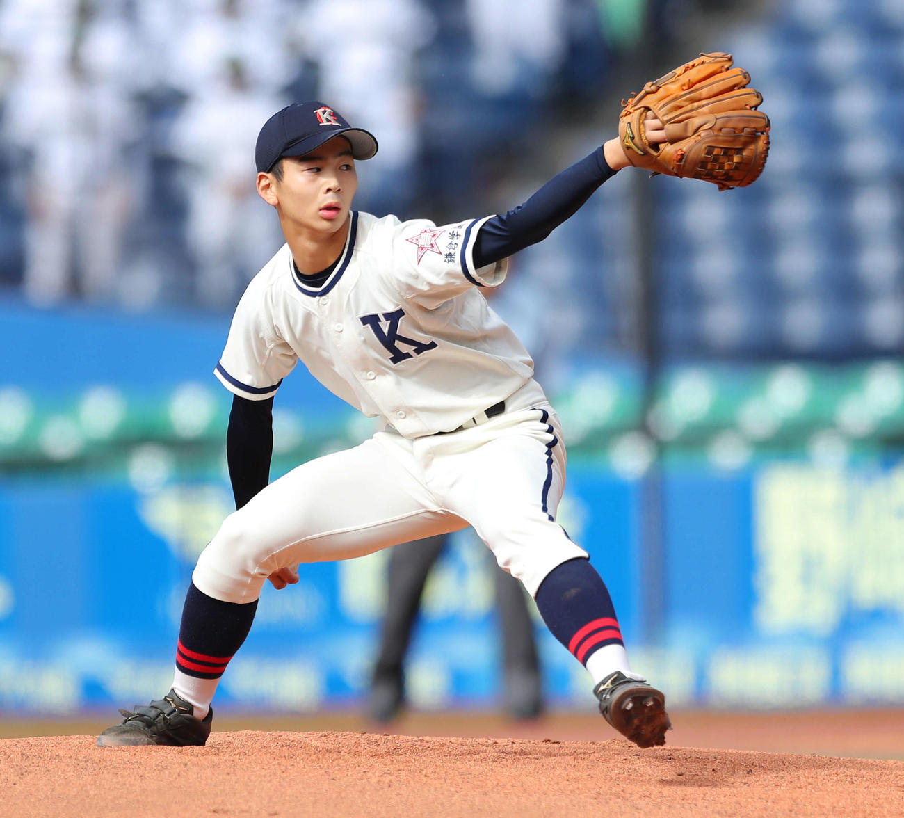 鎌倉学園対昌平　鎌倉学園先発の増島（撮影・河田真司）