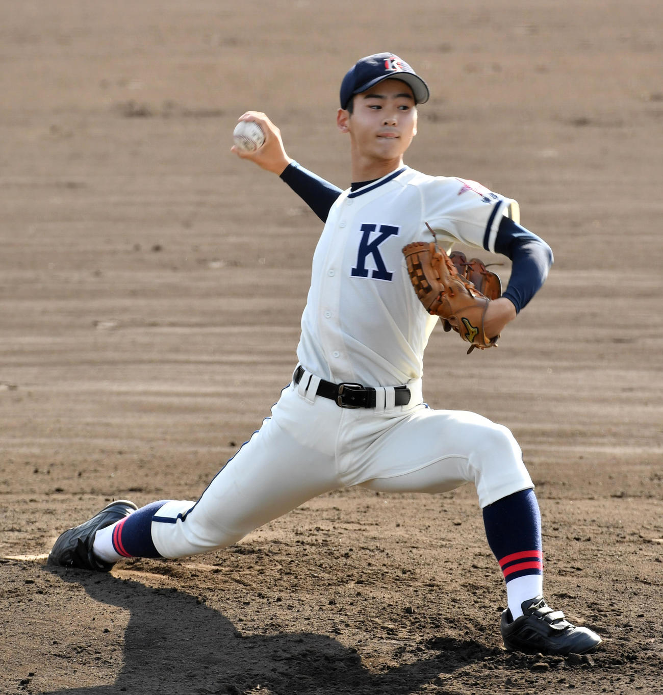 専大松戸対鎌倉学園　　先発した鎌倉学園・増島（撮影・柴田隆二）