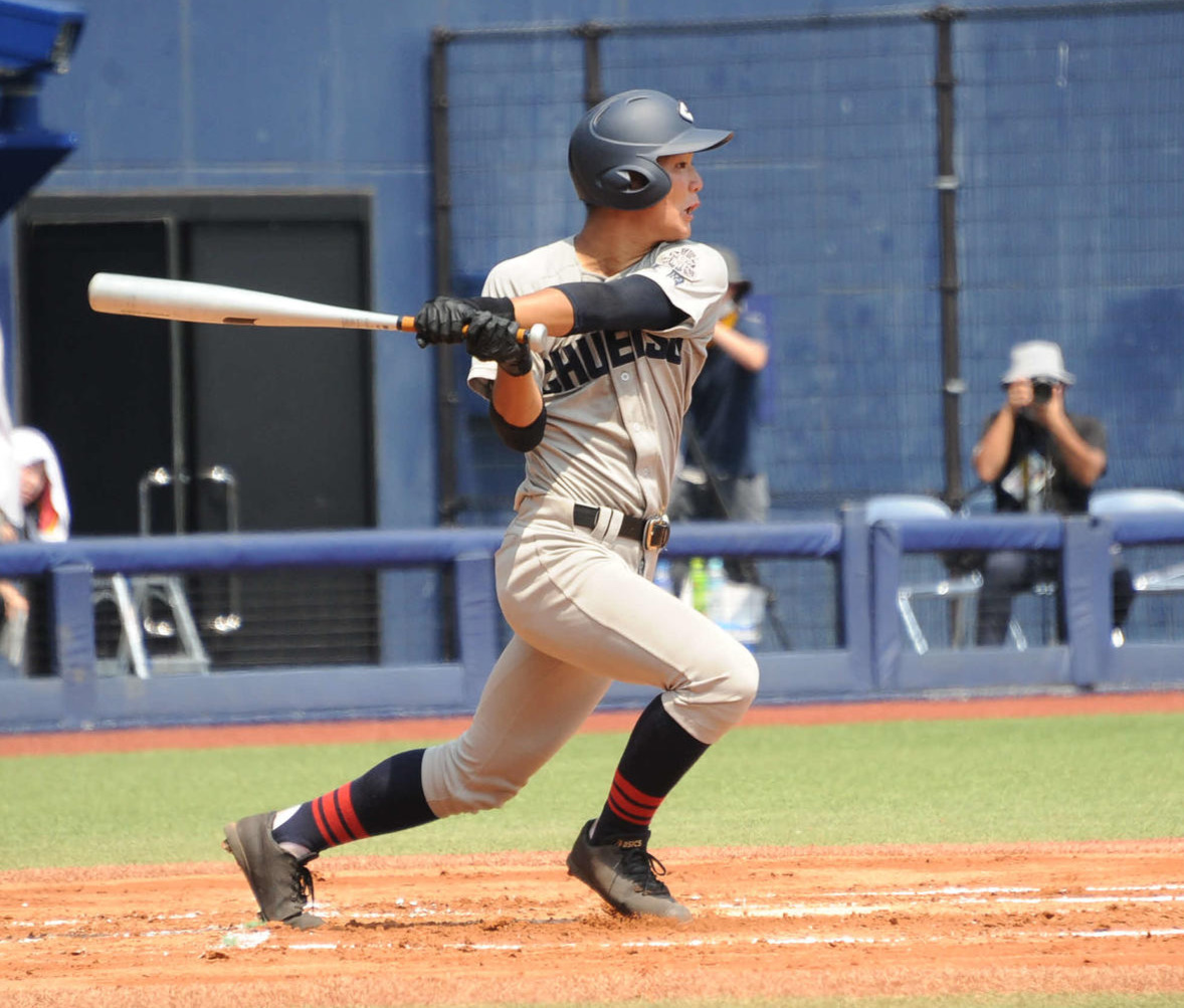 8月4日、県独自大会準決勝の上越戦で2ランを放った広瀬
