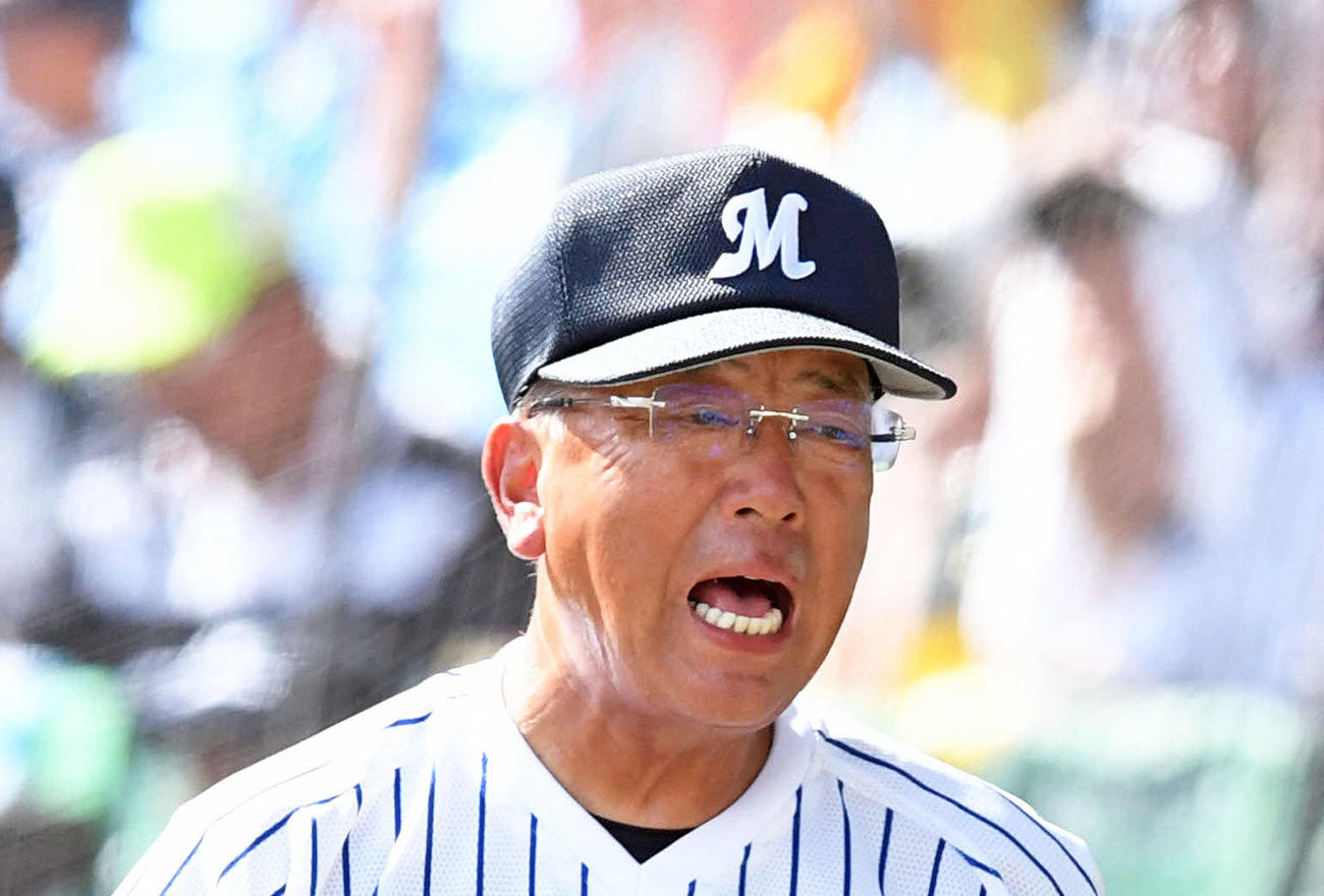 明徳義塾・馬淵史郎監督（2019年8月13日撮影）