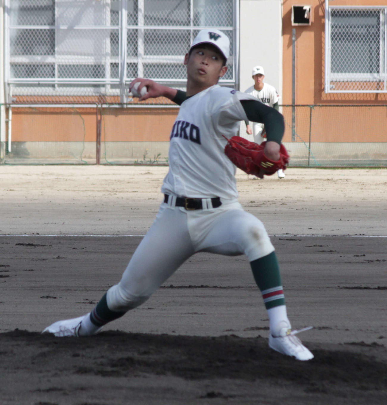 市和歌山のエース小園健太は、速球の精度アップに手応えを得た（撮影・酒井俊作）