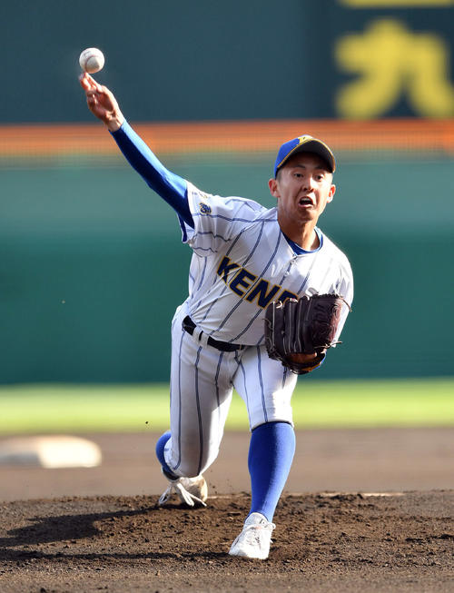 高崎健康福祉大高崎先発の高松（撮影・滝沢徹郎）