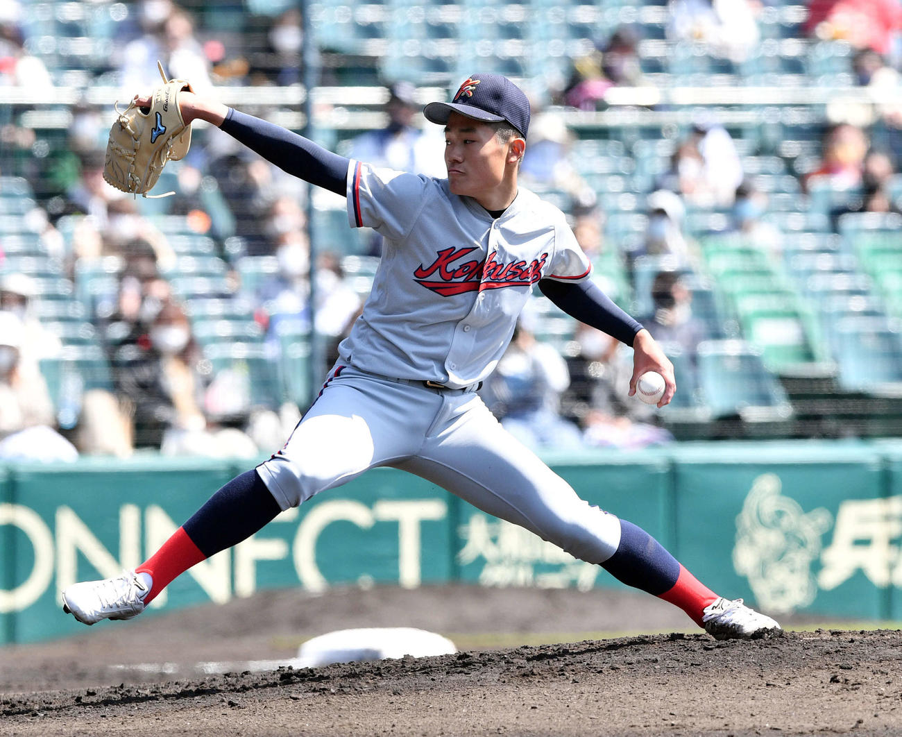 京都国際対柴田　京都国際先発の森下（撮影・滝沢徹郎）　