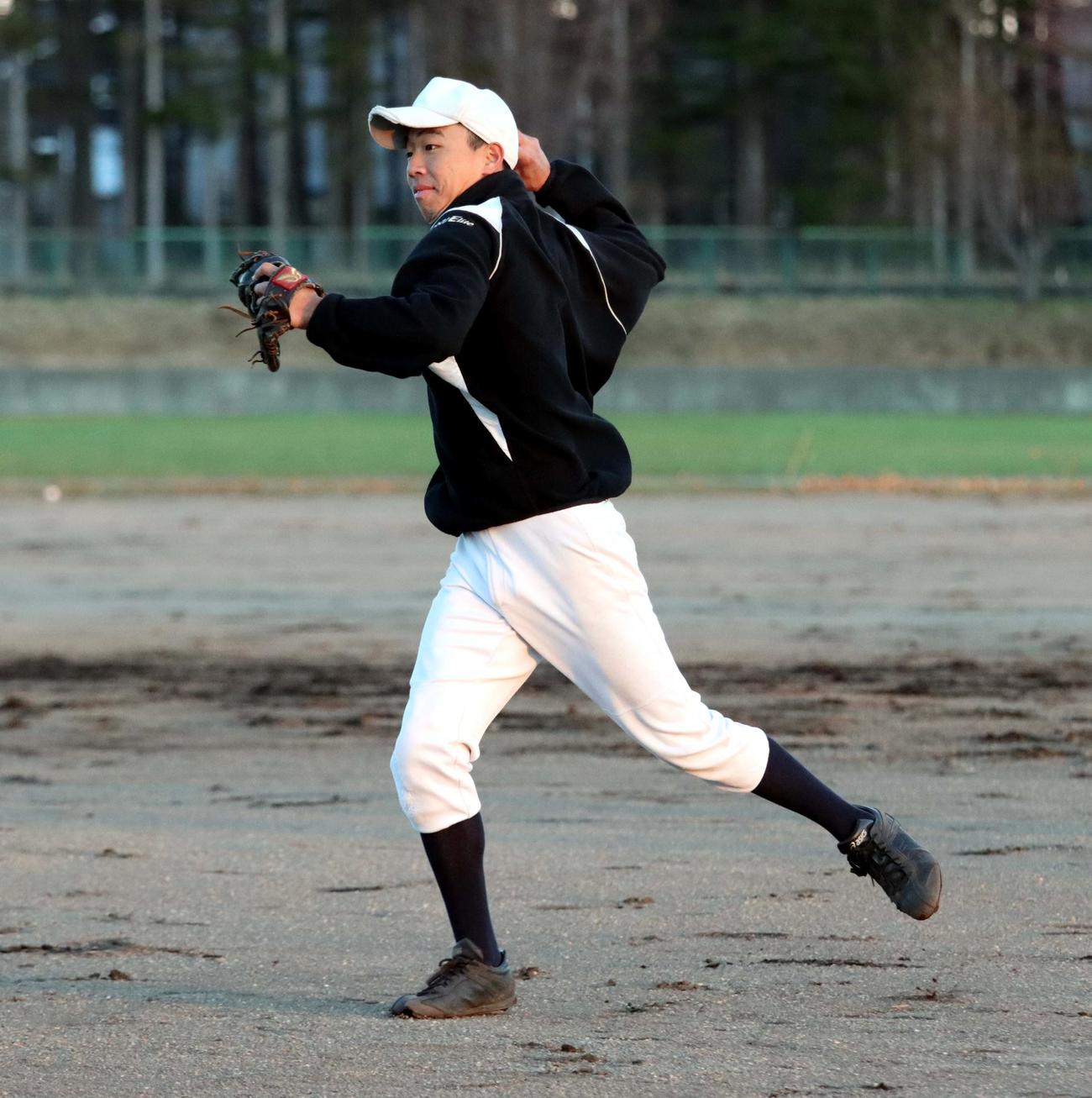 メンバー集めの中心になった野幌の穴田主将（2021年4月20日）