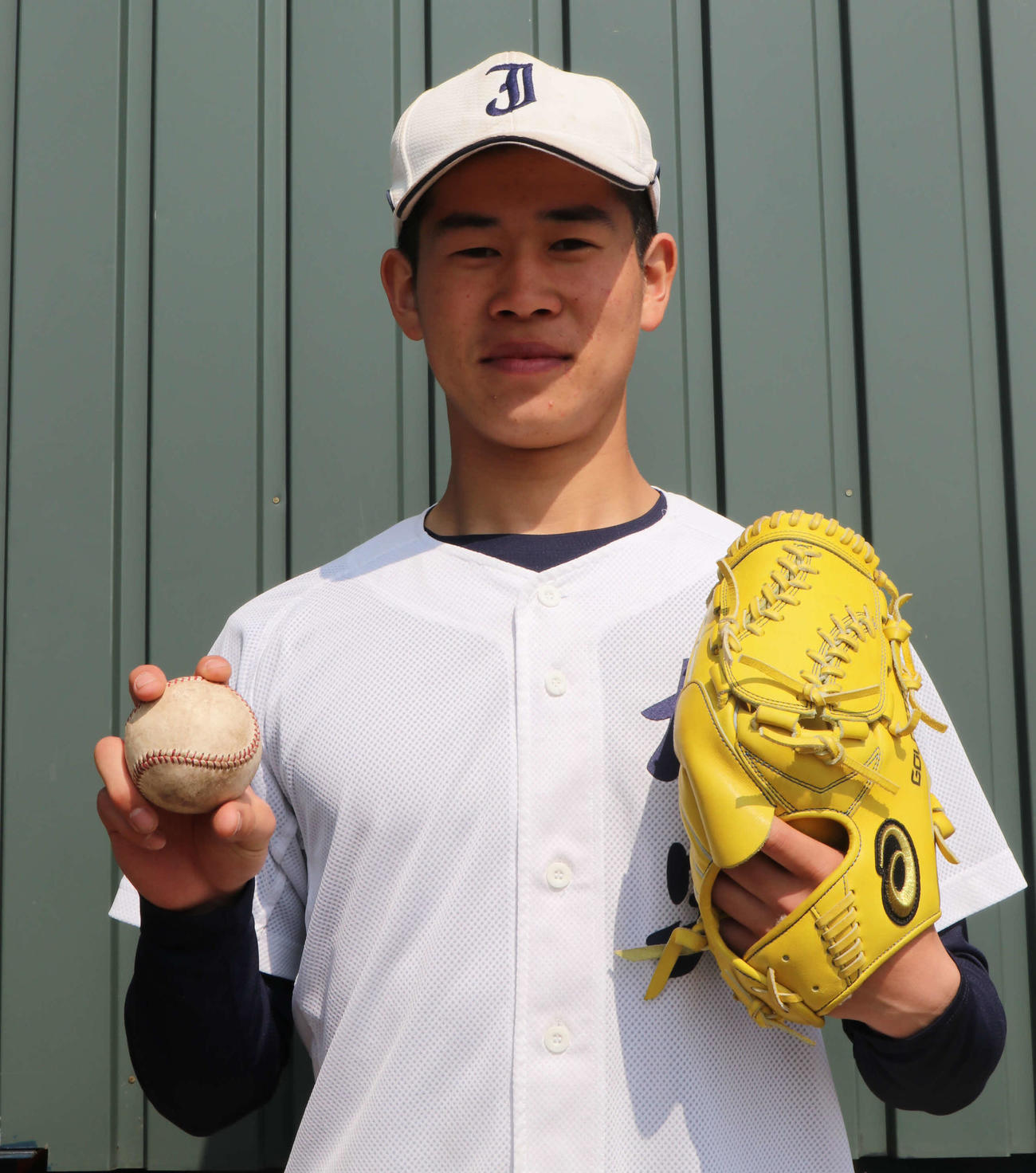 春季大会に意気込む旭川実の田中（撮影・山崎純一）