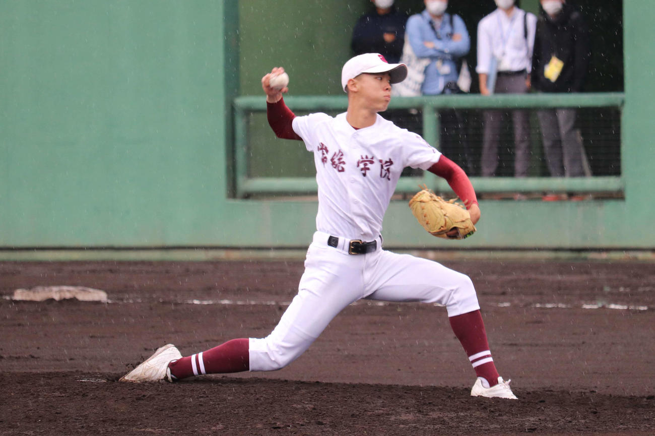 水城対常総学院　常総学院　8回1／3を投げ8安打5失点のエース大川（撮影・保坂淑子）