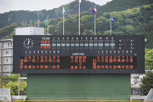 神港学園対智弁和歌山　両校スタメン（撮影・滝沢美穂子）