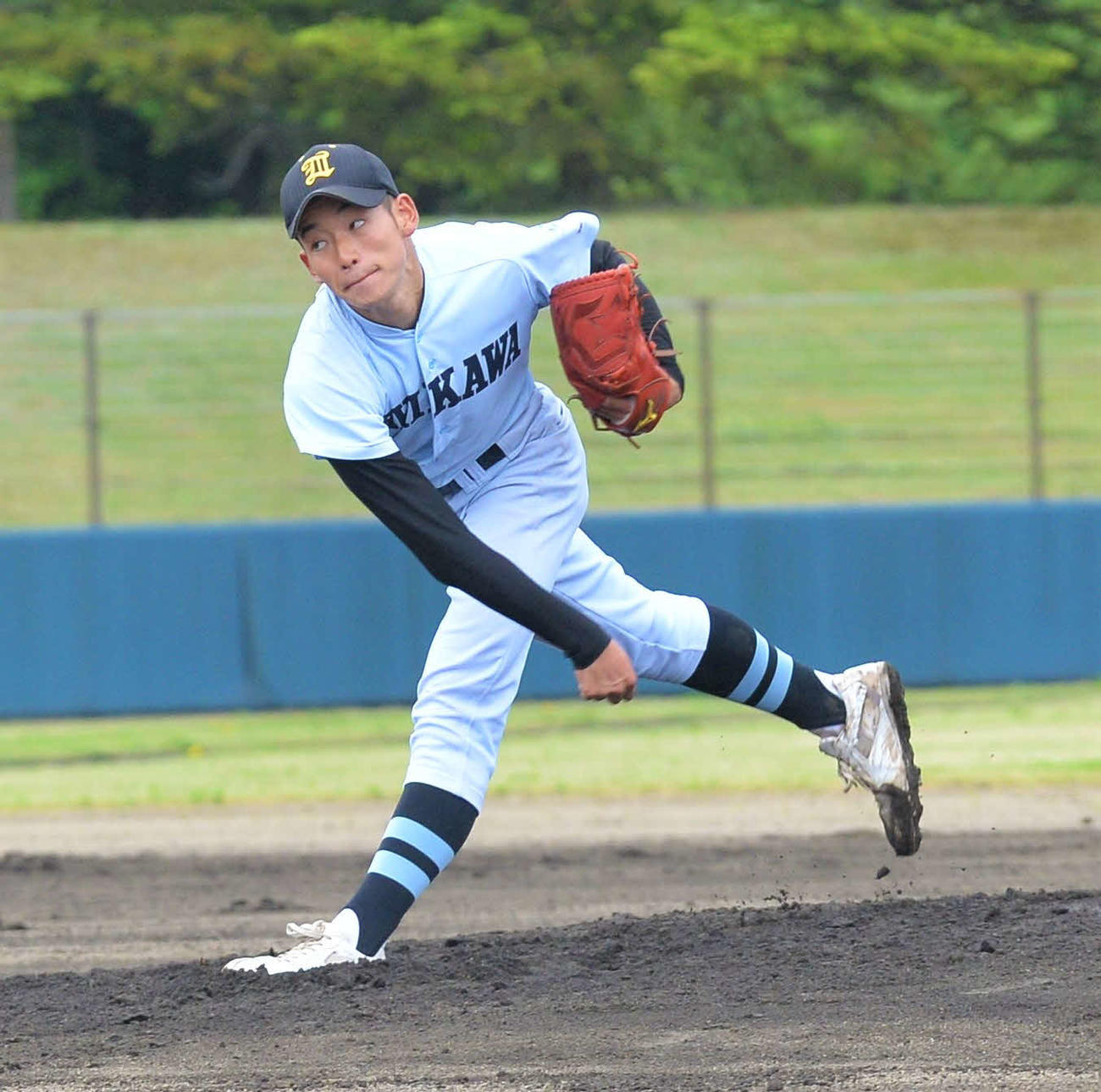 学法石川対東日本国際大昌平　先発し9回を完投した学法石川・高橋（撮影・佐藤究）
