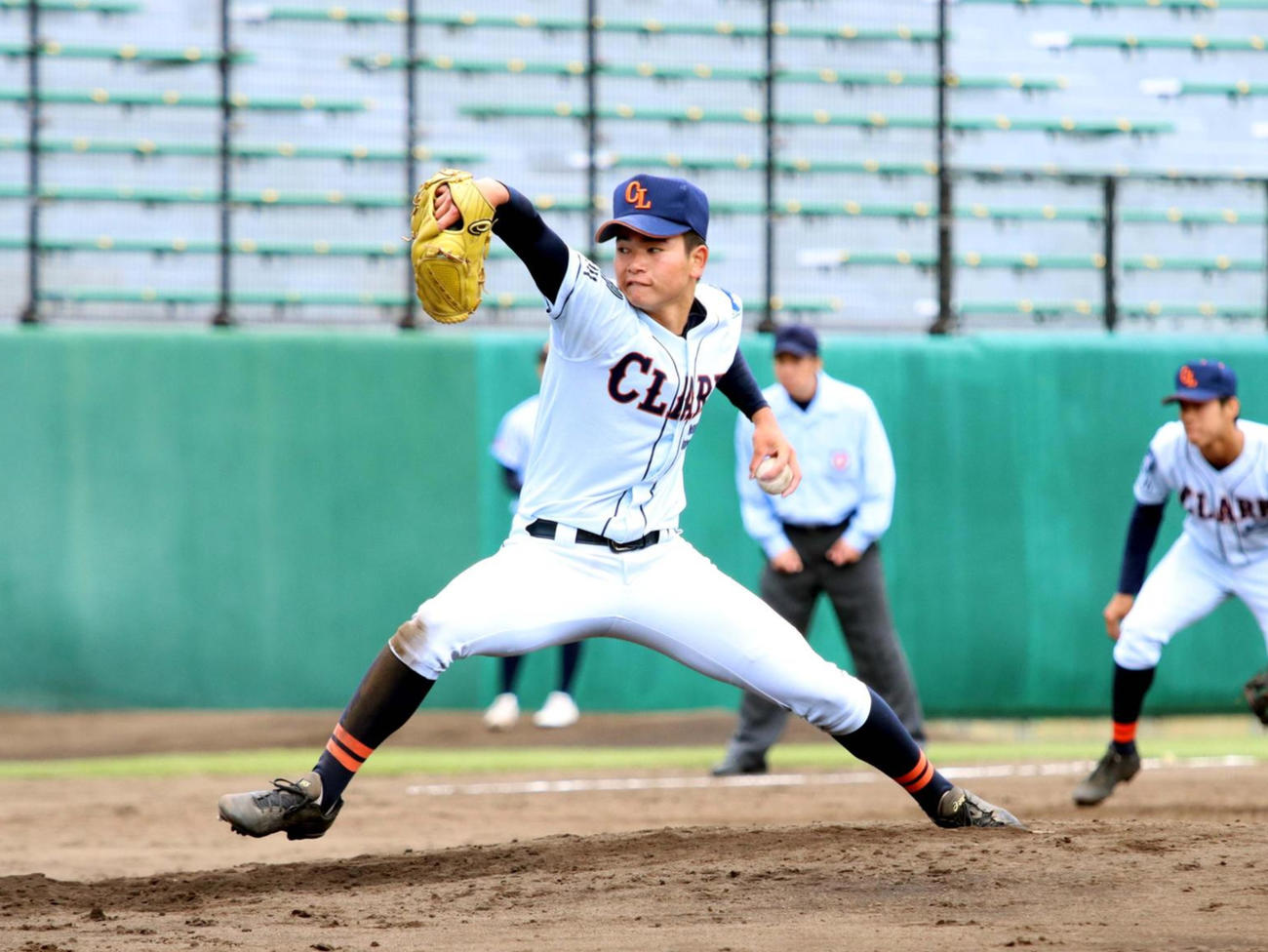 クラーク対白樺学園　1失点完投のクラーク・菊池（撮影・永野高輔）