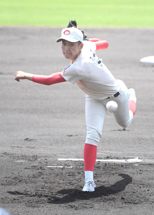京都国際対智弁学園 智弁学園先発・藤本(撮影・滝沢美穂子)