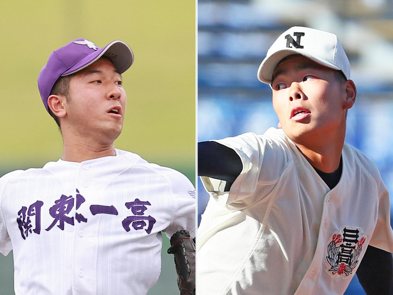 関東第一・市川祐（左）と日大三・宇山翼