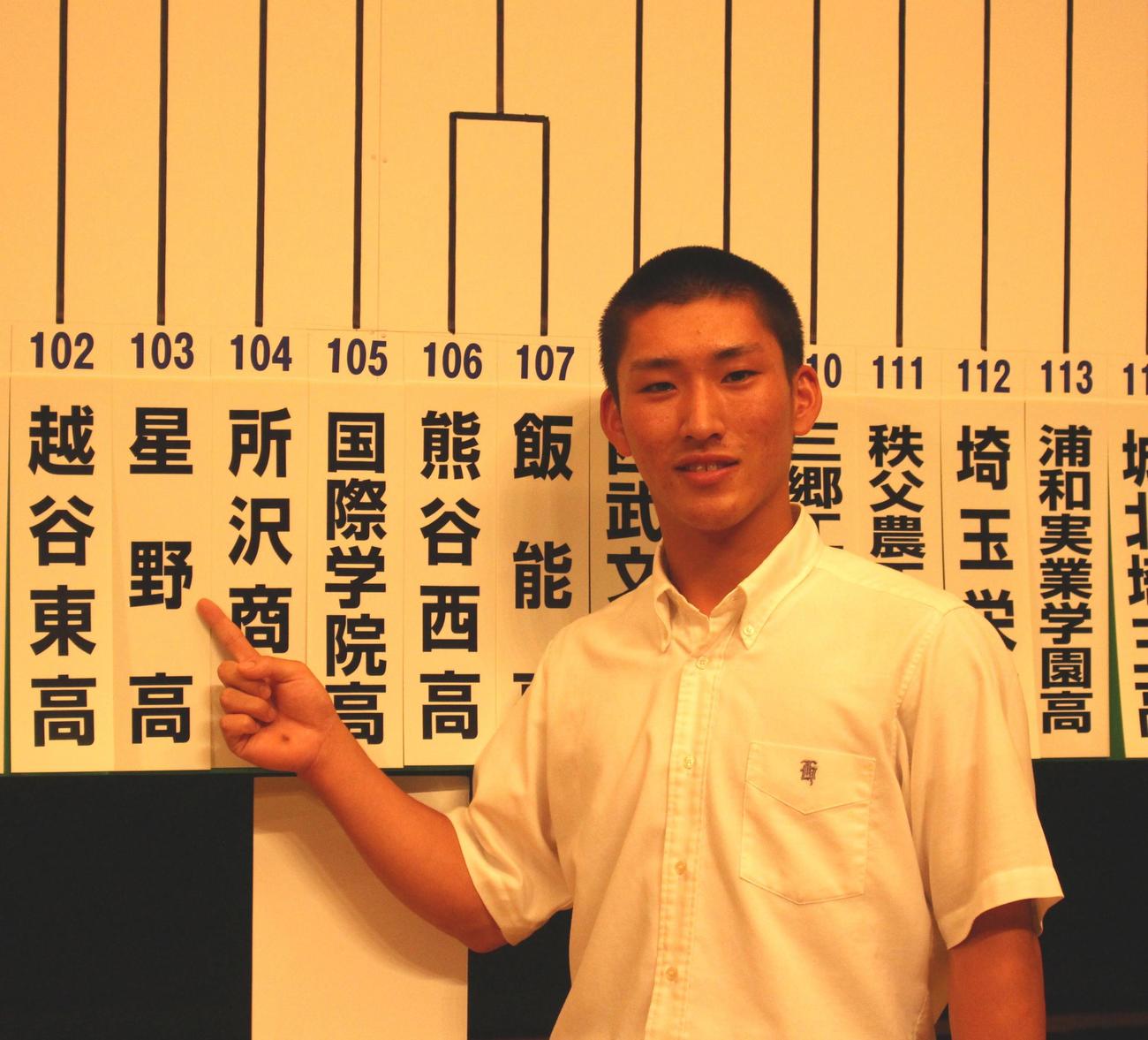 選手宣誓を引いた星野の星主将（撮影・保坂恭子）