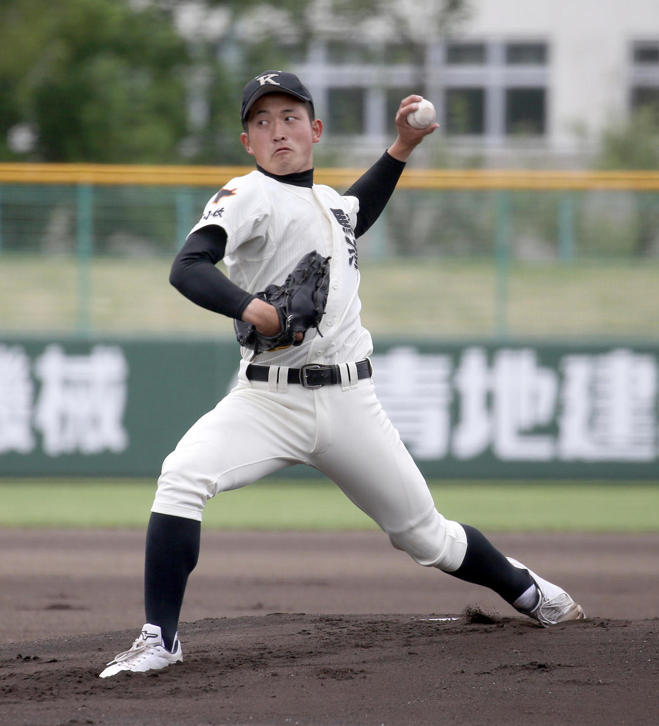 北海道大谷室蘭対駒大苫小牧　駒大苫小牧先発の石橋（撮影・佐藤翔太）