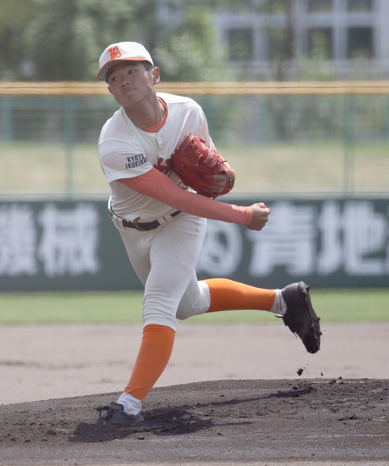 北海道栄対浦河　北海道栄先発の小沼（撮影・佐藤翔太）
