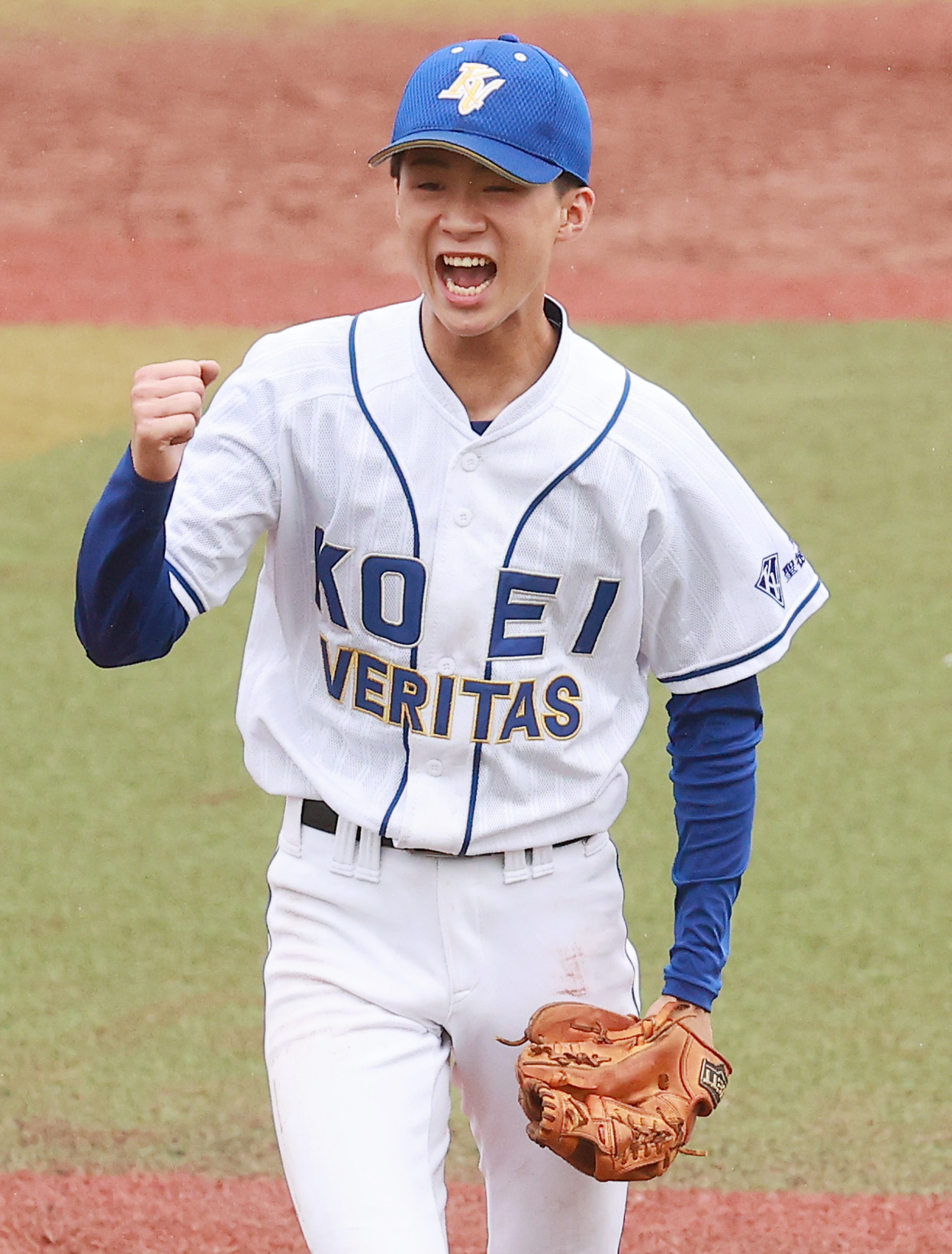 光英VERITAS対国府台　勝利を喜ぶ光英VERITAS高橋流（撮影・野上伸悟）