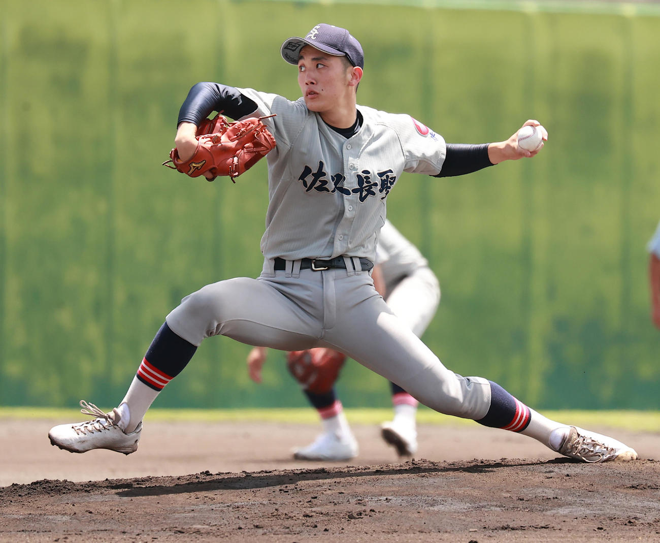 飯山対佐久長聖　佐久長聖先発の出口（撮影・野上伸悟）