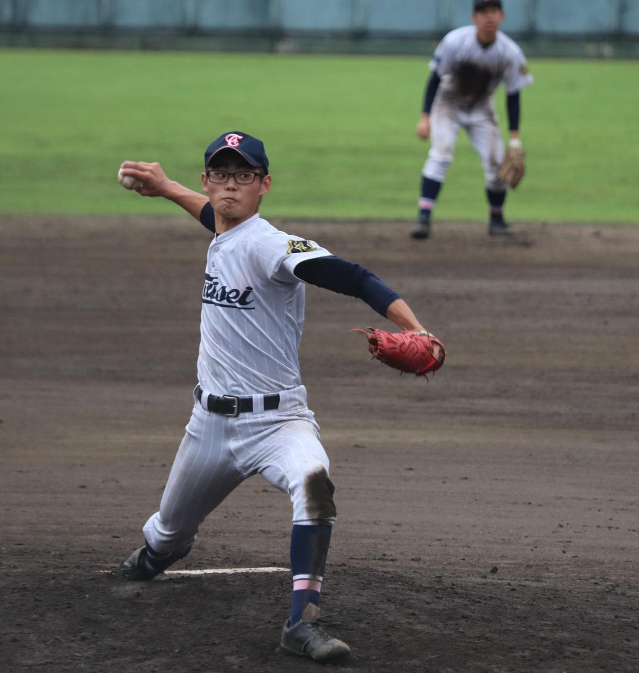 田無工対大成　力投する大成先発の三木（撮影・阿部泰斉）