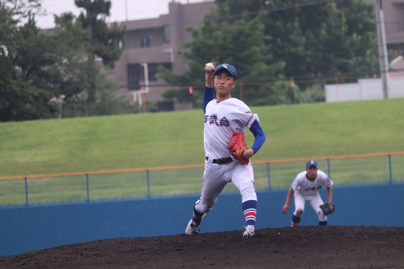 市立銚子対西武台千葉　西武台千葉　7安打2失点、8回コールドで試合を締めた先発の渋谷（撮影・保坂淑子）