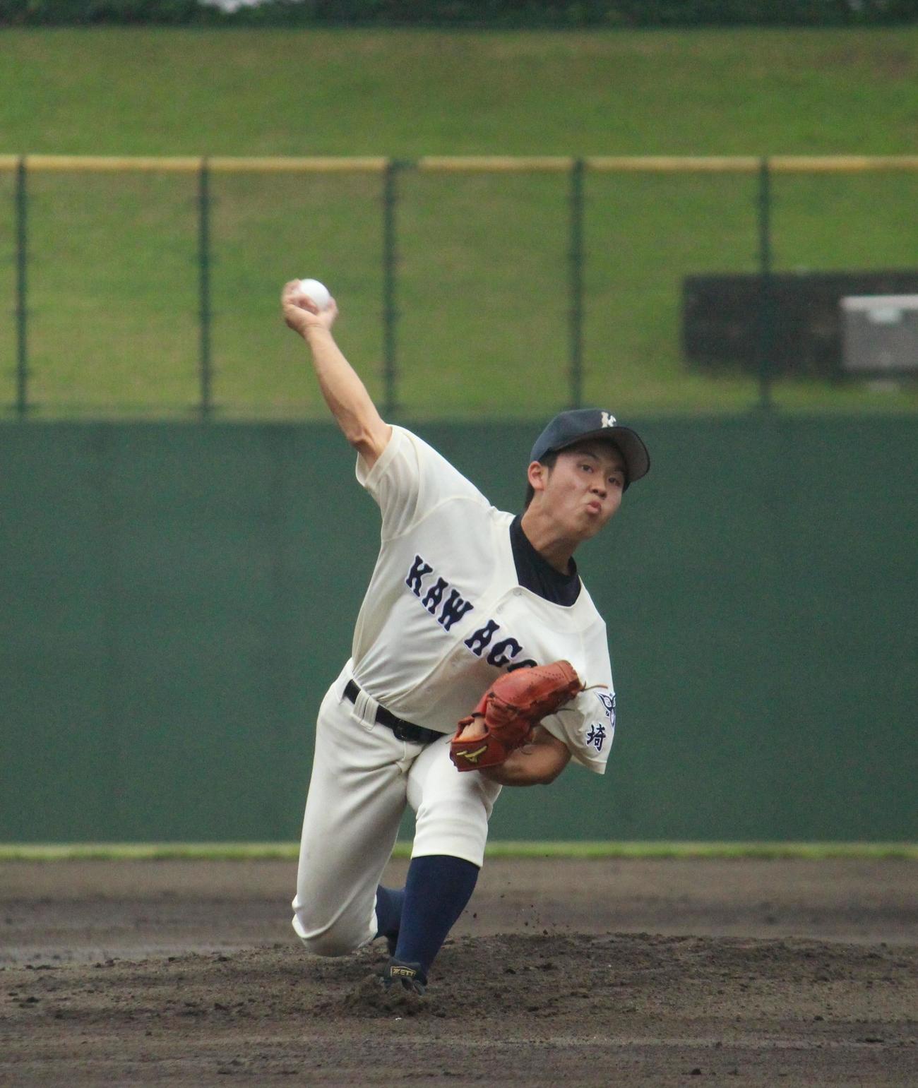 八潮南対川越　先発し力投する川越・小沢投手（撮影・保坂恭子）
