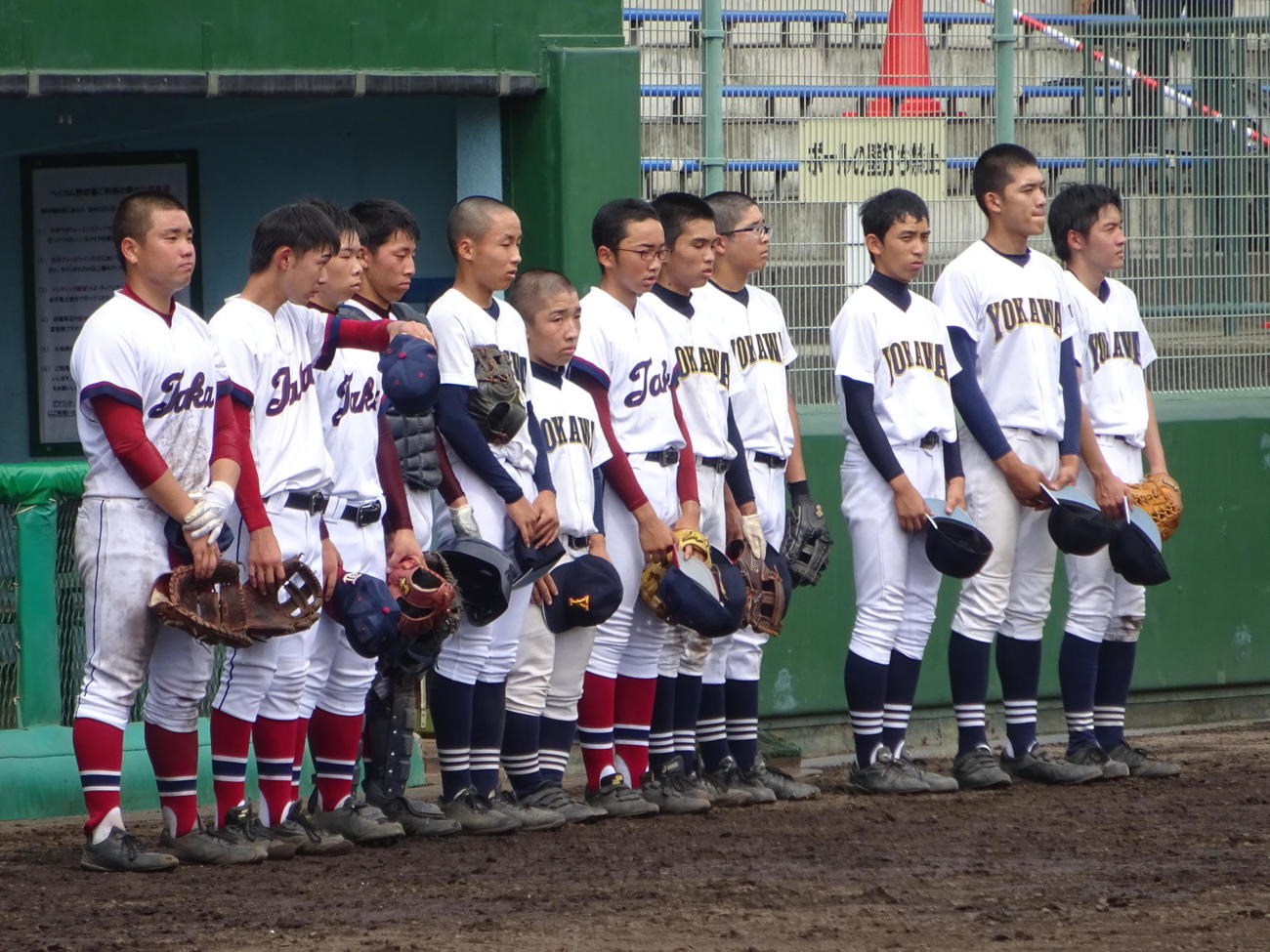 初戦敗退した兵庫唯一の連合チーム、多可・吉川ナイン（撮影・加藤裕一）
