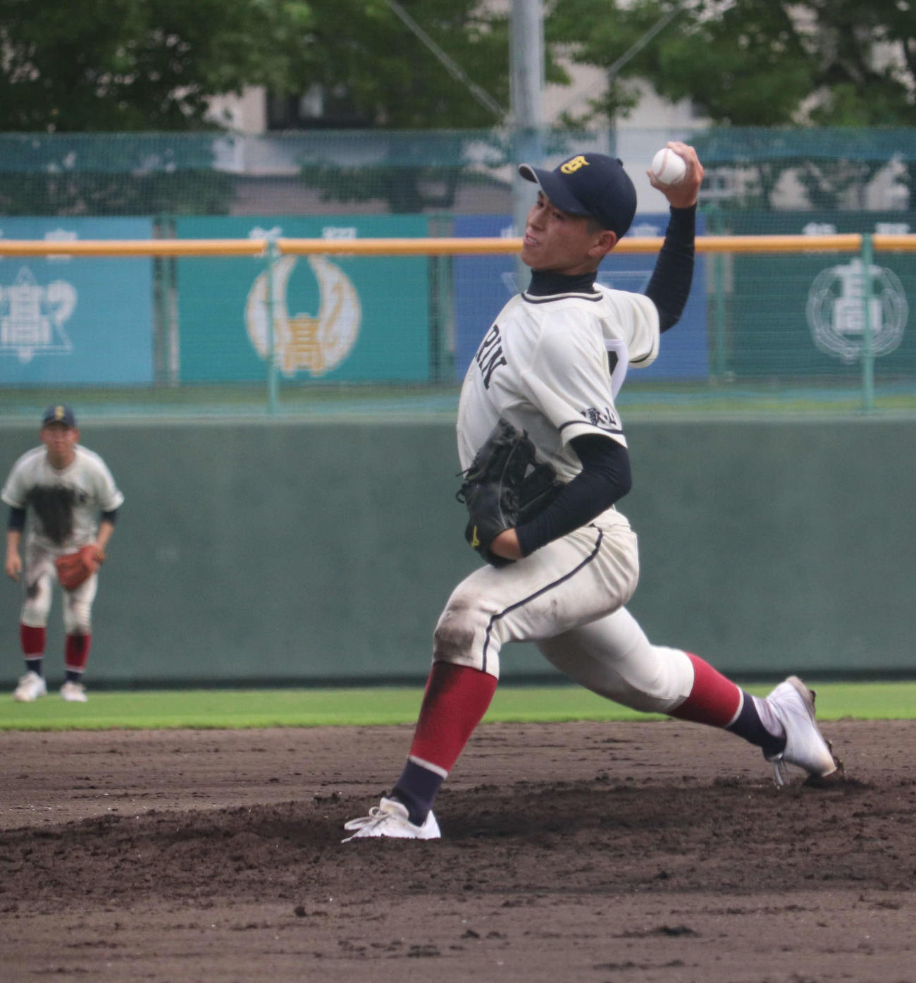 星林対和歌山南陵　星林・榎本は8回を完投勝利する（撮影・関野真佑）