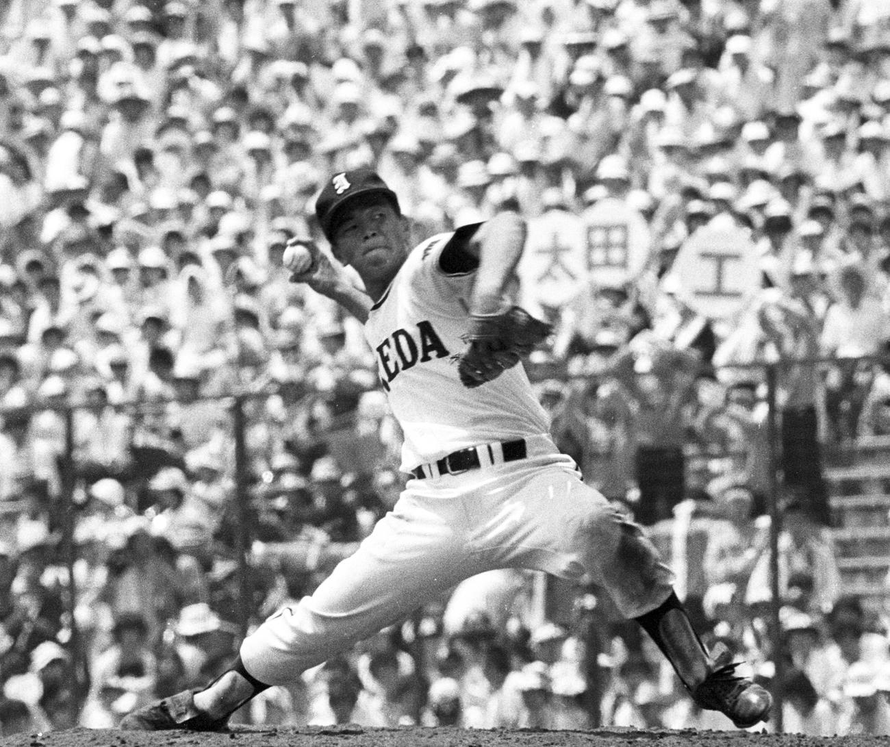 甲子園で活躍した池田・水野雄仁（1983年8月10日撮影）