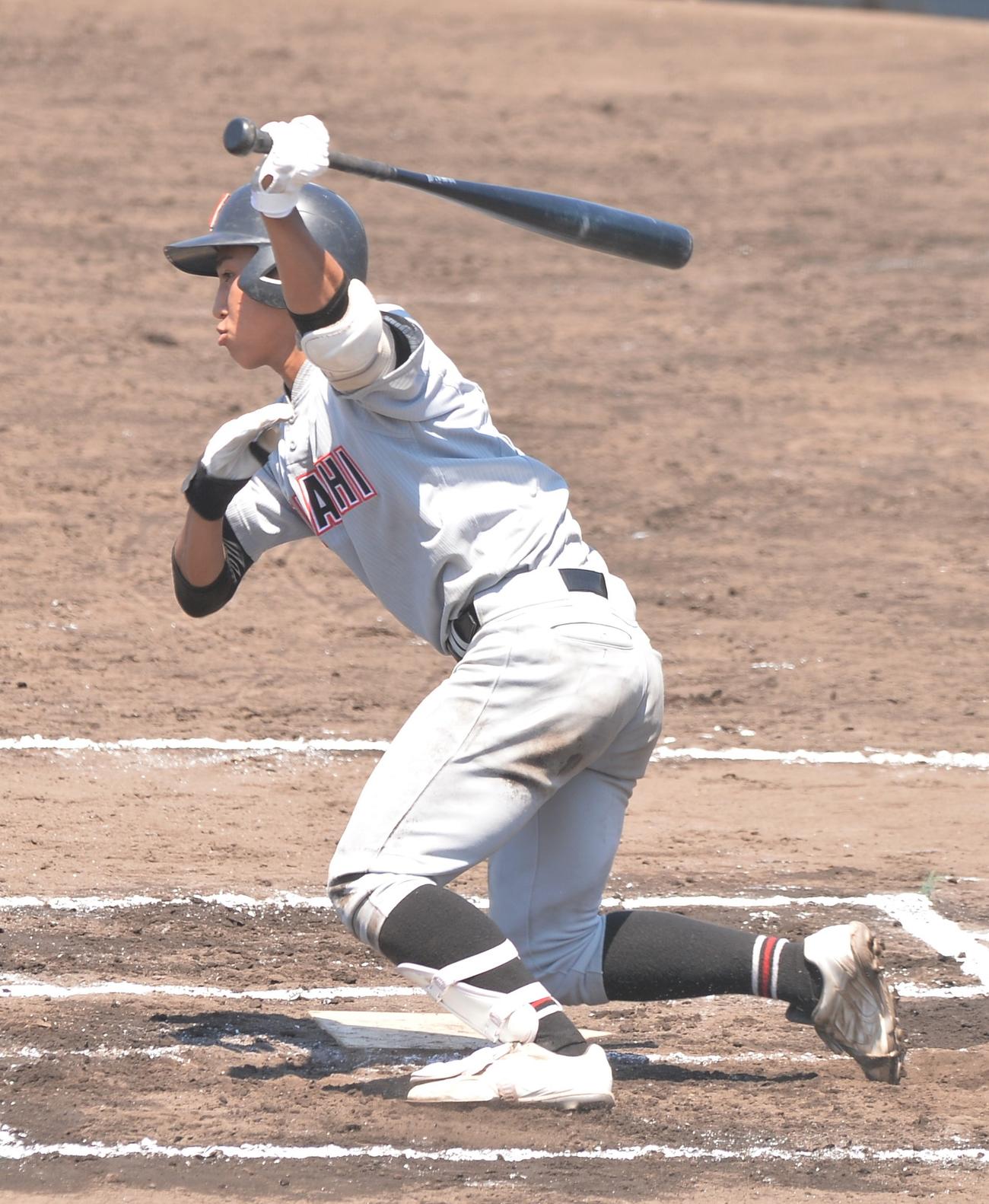 大間対弘前東　3安打をマークした弘前東・山谷（撮影・佐藤究）