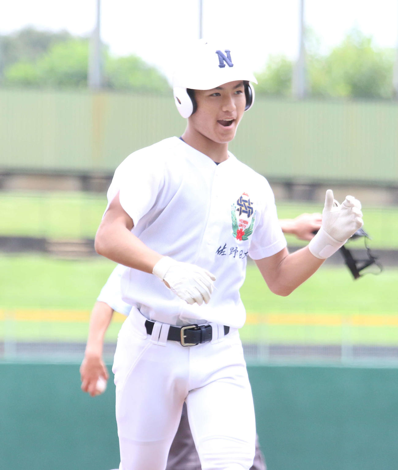 佐野日大対茂木　3回表佐野日大2死一、二塁、右越え3ランを放った佐野日大・丸山（撮影・木下大輔）
