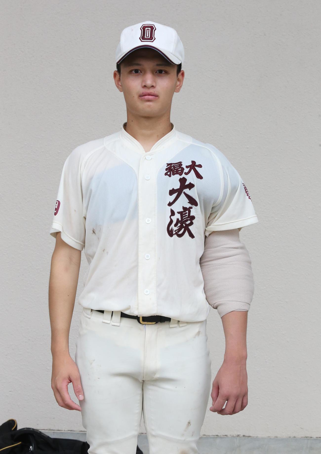 新宮対福岡大大濠　福岡大大濠エース毛利（撮影・菊川光一）