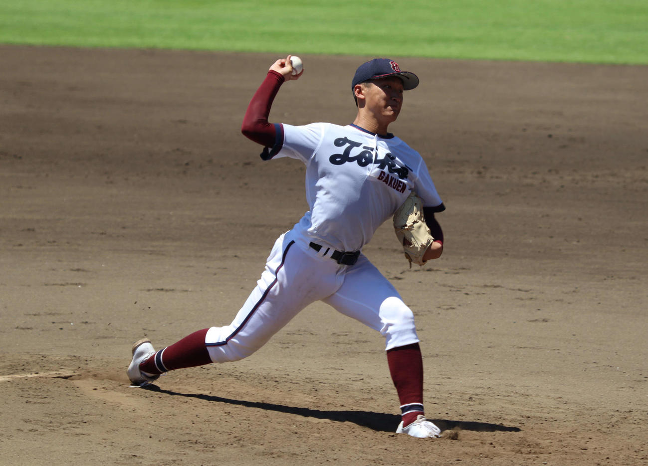 武相対桐光学園　力投する桐光学園・中嶋（撮影・勝部晃多）