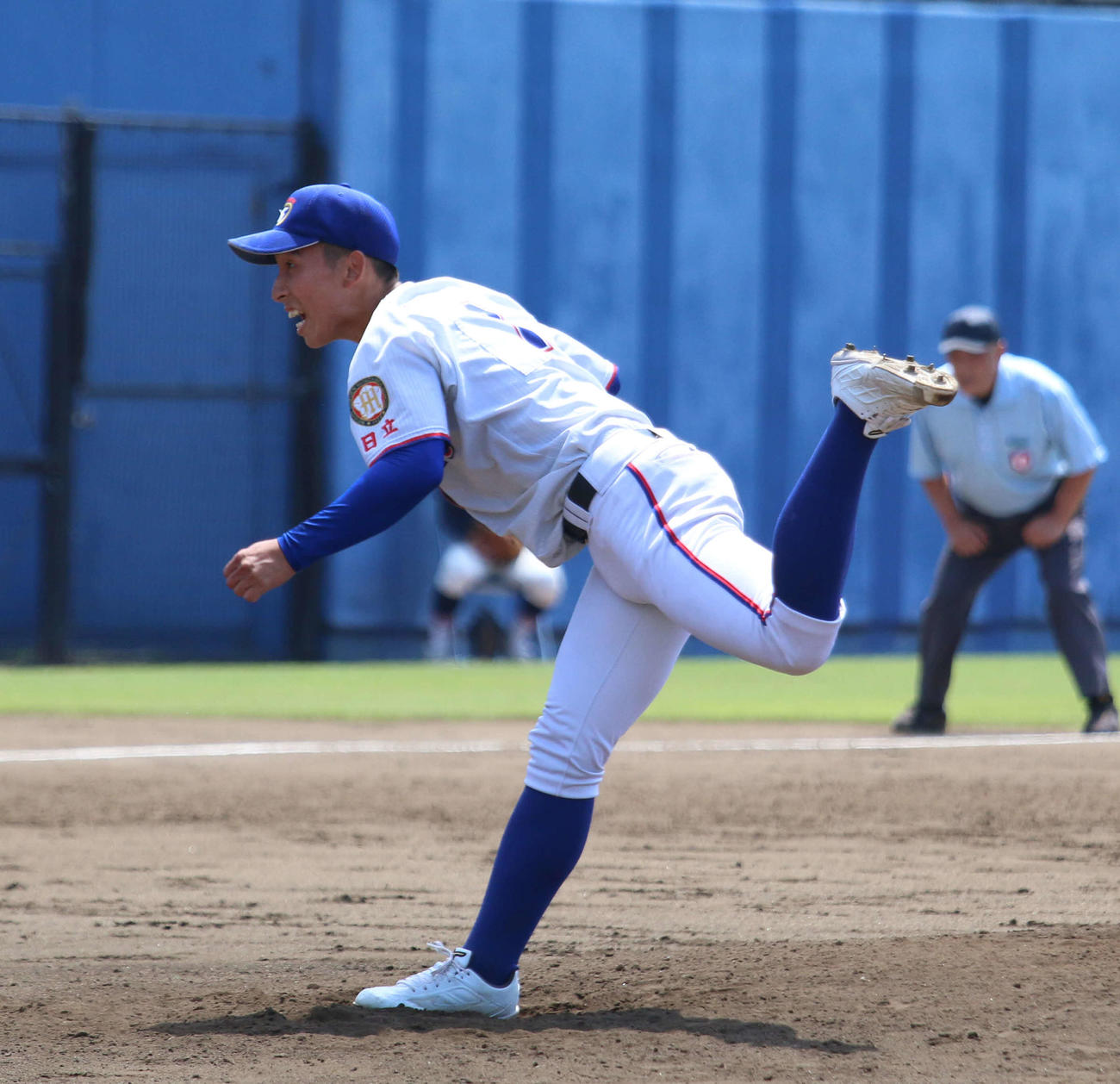 明秀日立対日立工　中継ぎ登板で12三振を奪った明秀日立の飯田（撮影・木下大輔）