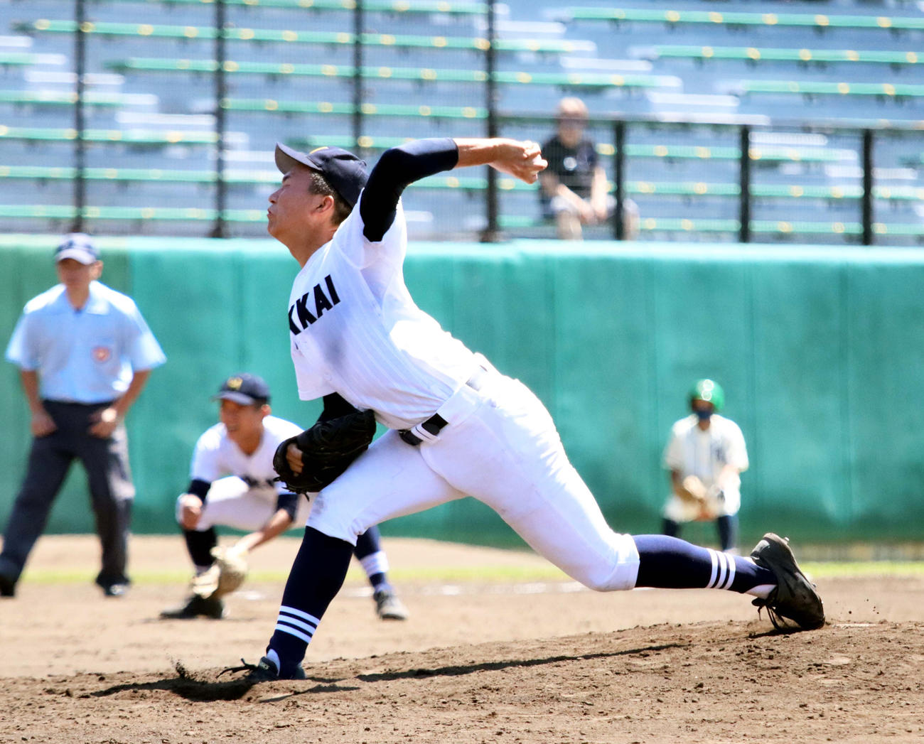 力投する北海・木村大成（撮影・永野高輔）
