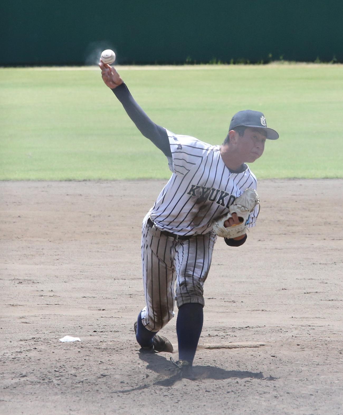 沖学園対九州国際大　4回無失点で勝利に貢献した九州国際大付のエース山本大揮投手（撮影・菊川光一）