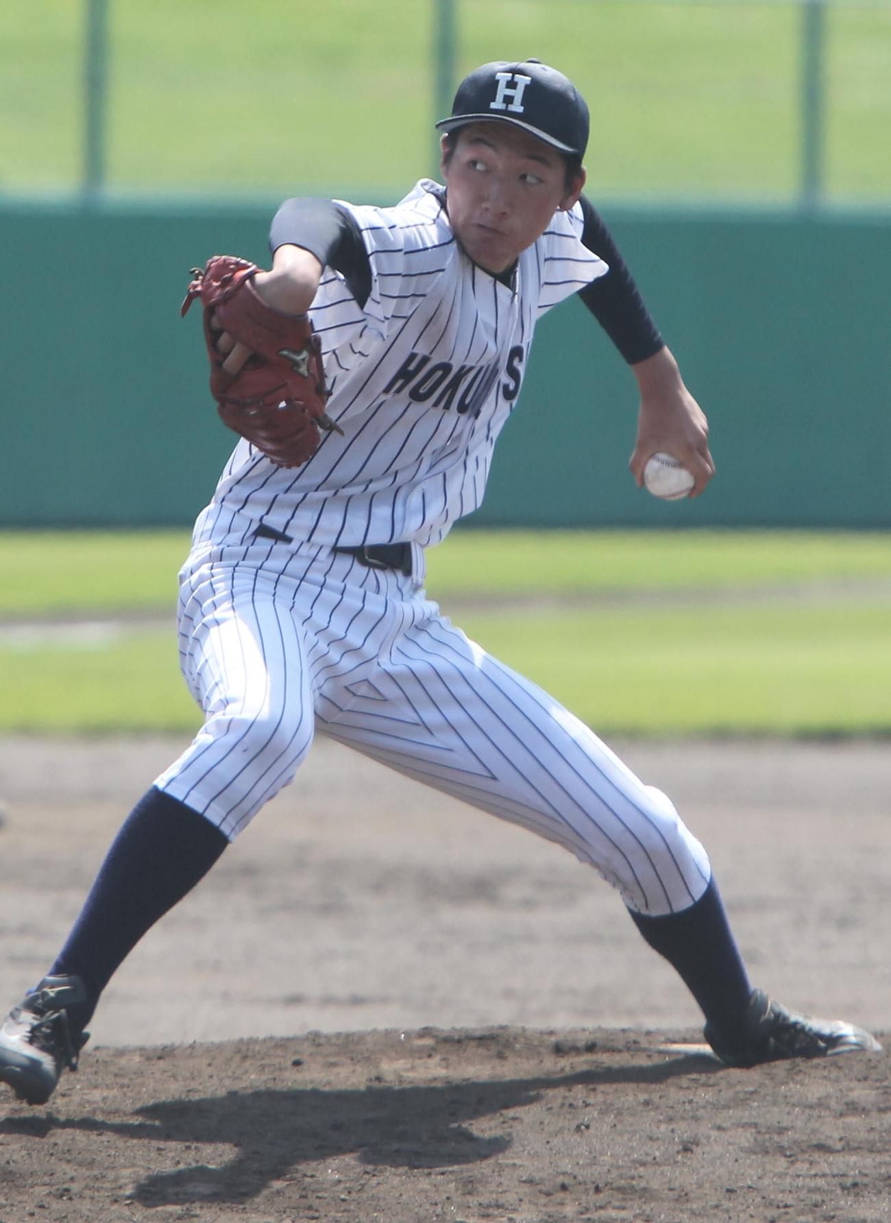 高校で最長の7回を投げ無失点の北越・山倉