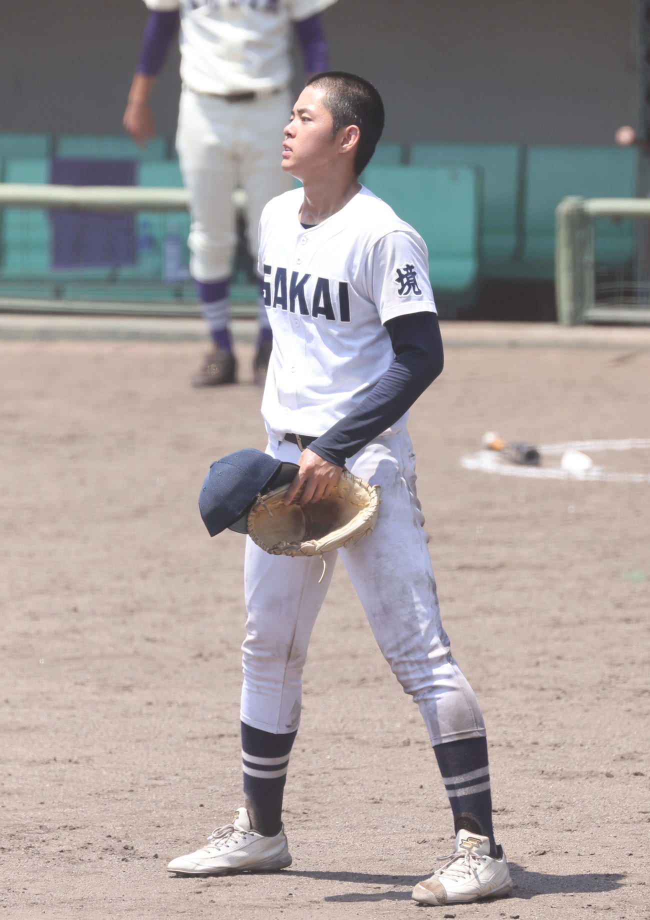 高校野球鳥取県大会　米子松蔭対境　サヨナラ負けを喫したの高塚大輔投手（撮影・加藤孝規）