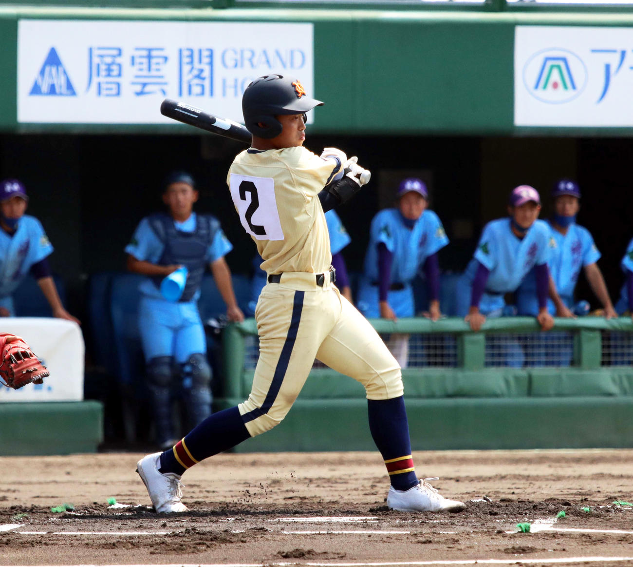 1回表帯広農1死満塁、渋谷が右前に先制の2点適時打を放つ（撮影・永野高輔）