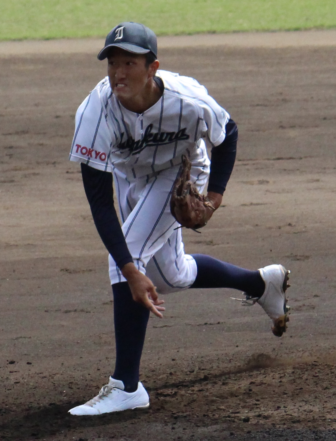 岩倉対関東第一　岩倉先発の古坂（撮影・古川真弥）