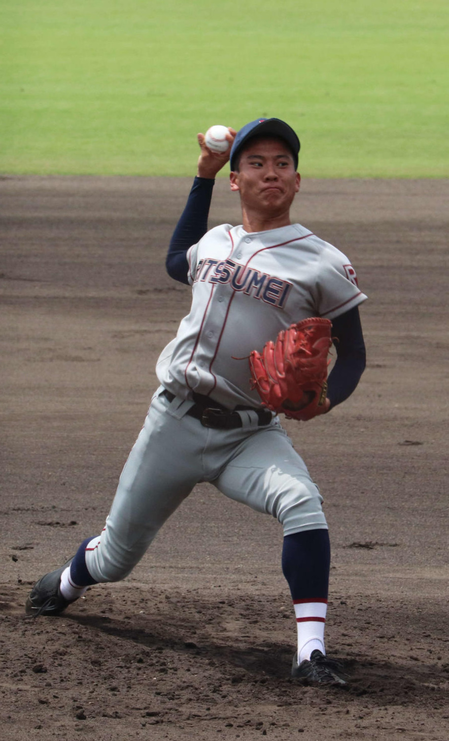 2失点と好投した立命館守山の先発・北村怜士（撮影・清水駿斗）