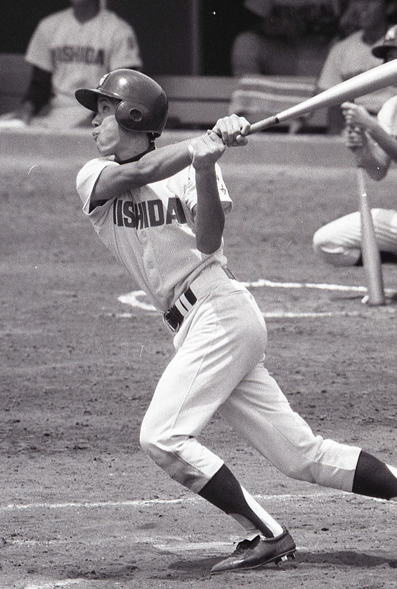 高校野球福岡大会の苅田工戦に出場した西日本短大付・新庄剛志（1989年7月25日）