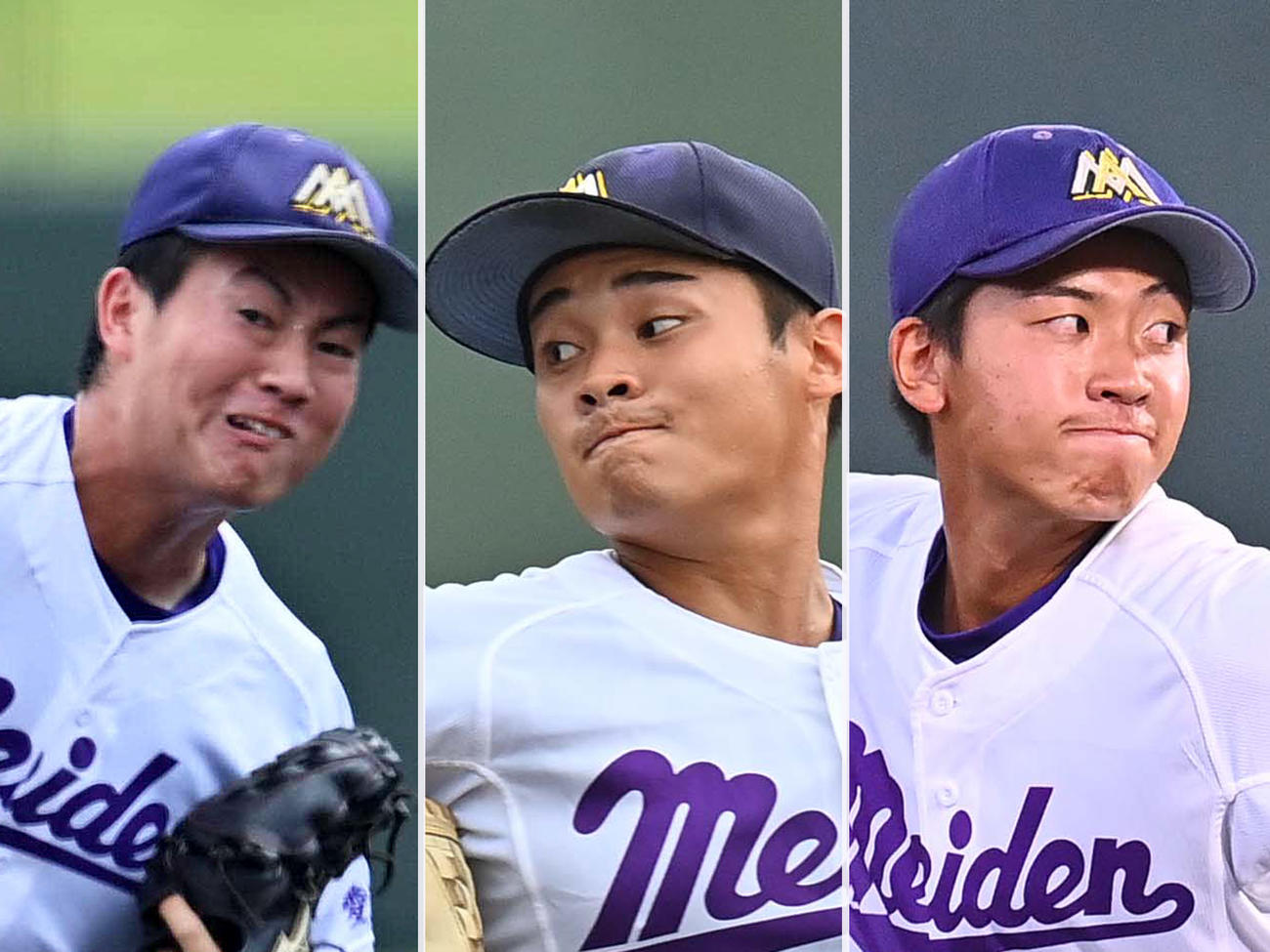 愛工大名電の3本柱、左から野崎健太、田村俊介、寺嶋大希