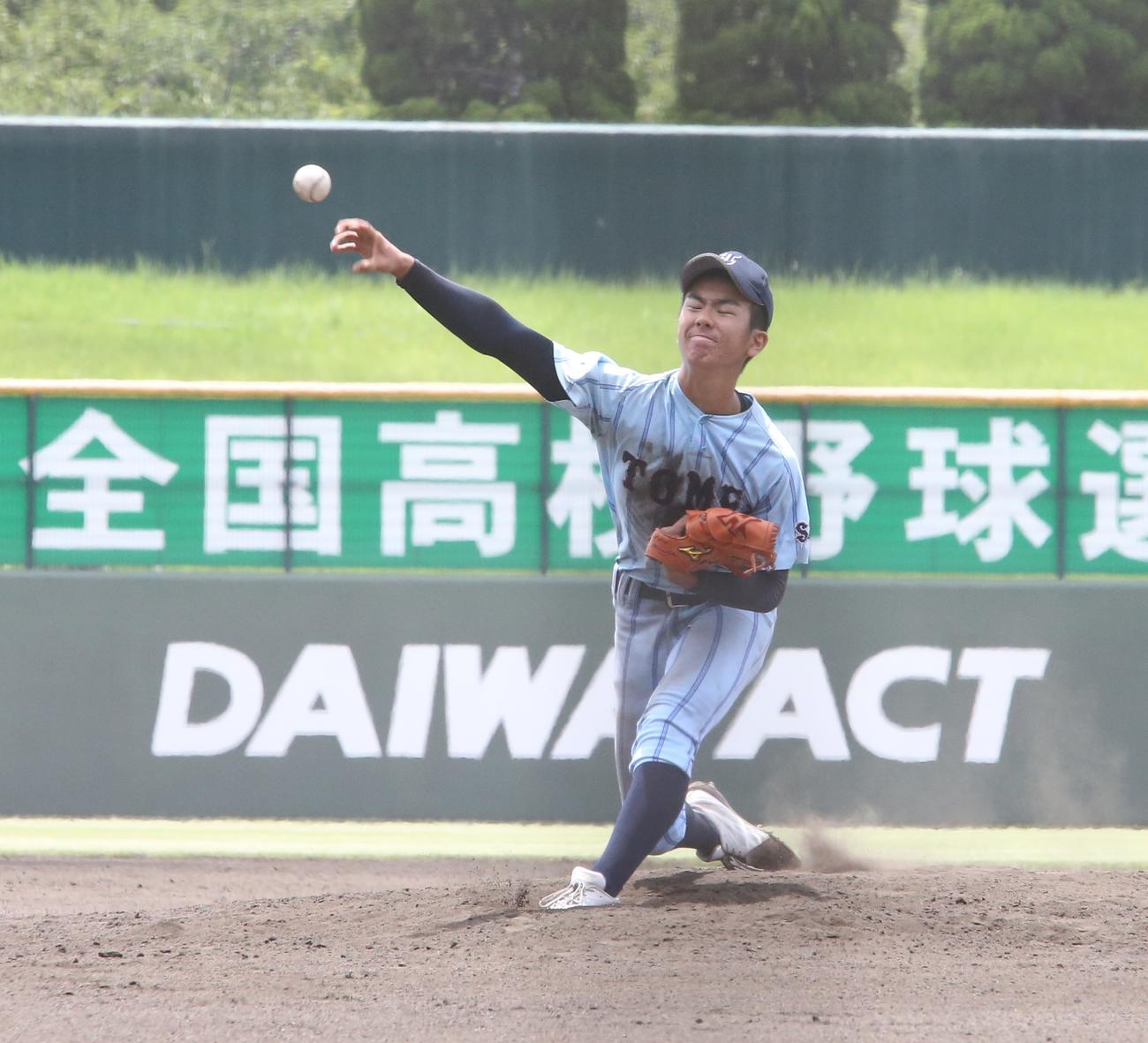 東明館の2年生エース・今村珀孔（2021年7月25日撮影）