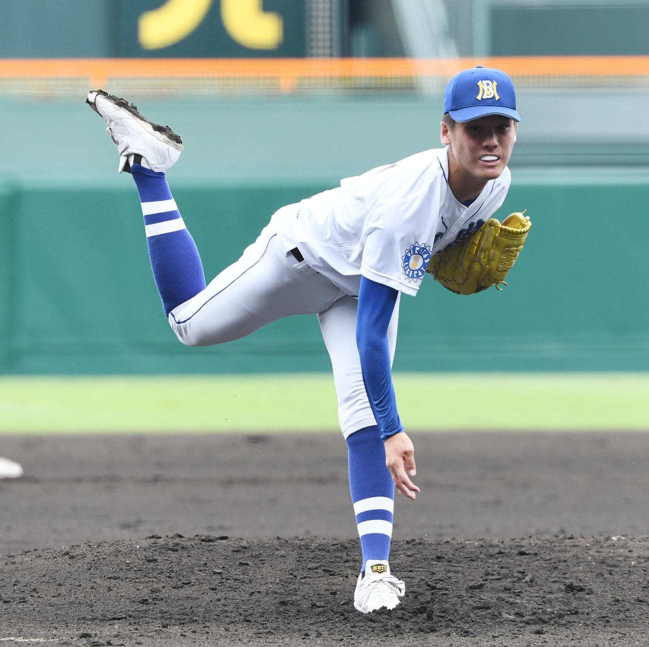 明豊対専大松戸　先発する明豊・京本（撮影・和賀正仁）