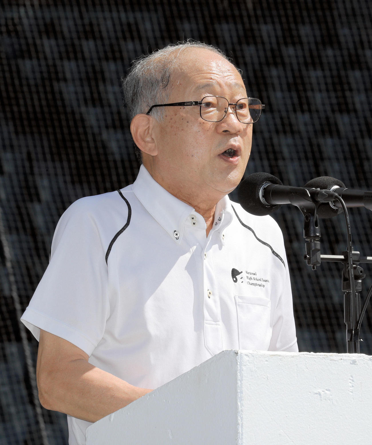 日本高野連の八田会長＝2021年8月（代表撮影）